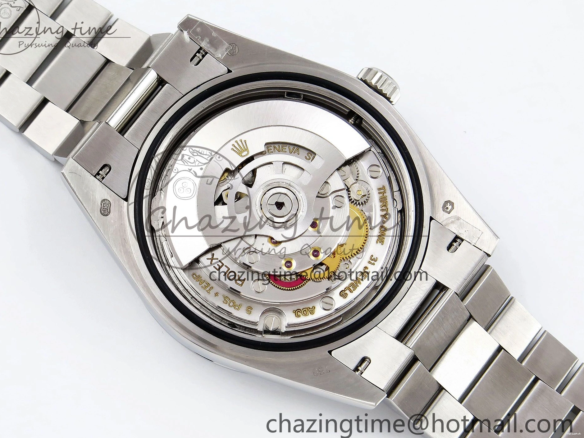 904L VR3255 DayDate SS President Green on Steel (Gain 40 Arabic Dial Weight) JDF Bracelet V3 0304